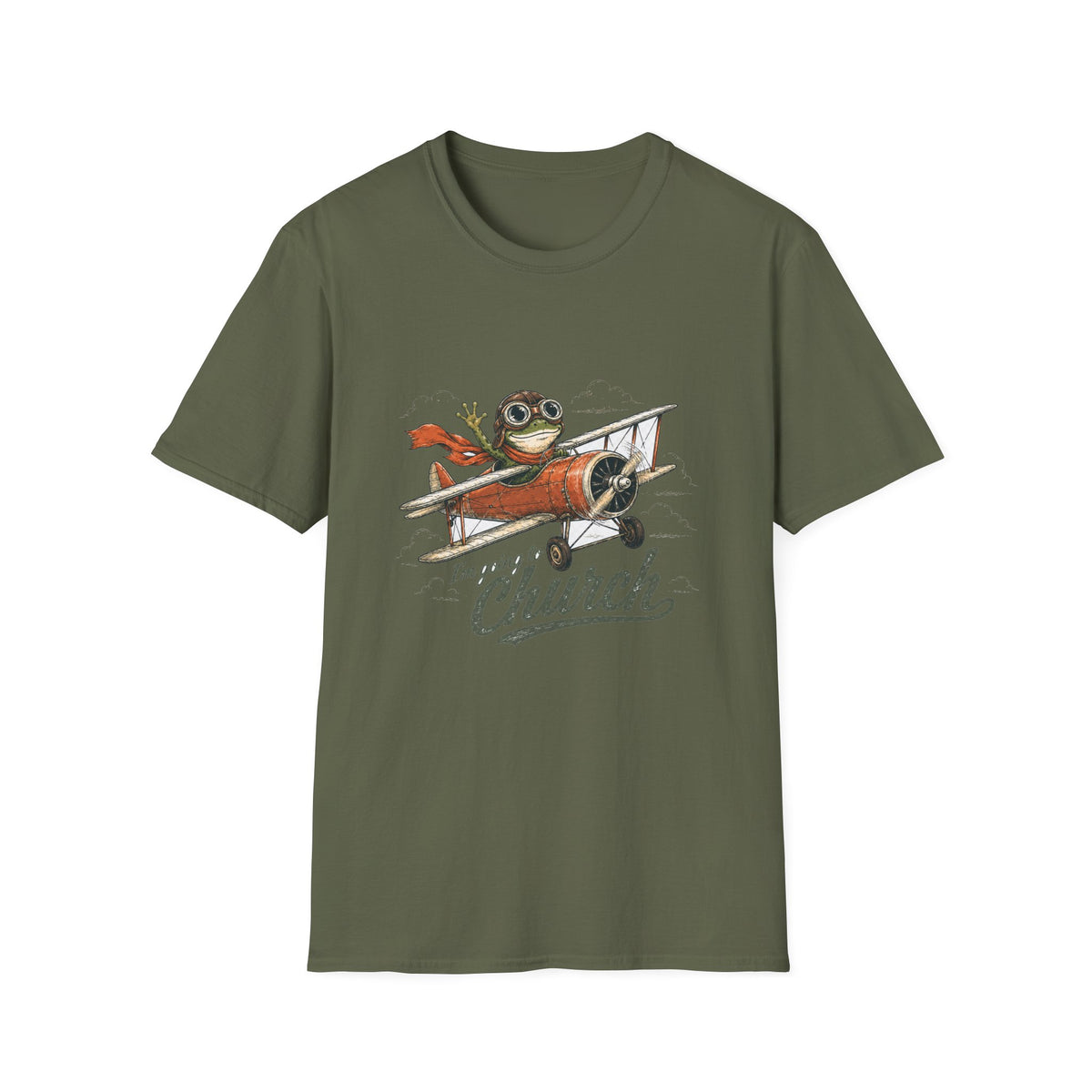 Copy of Copy of I'm Going to Church T-Shirt — Vintage Pilot Bull Dog Graphic Tee