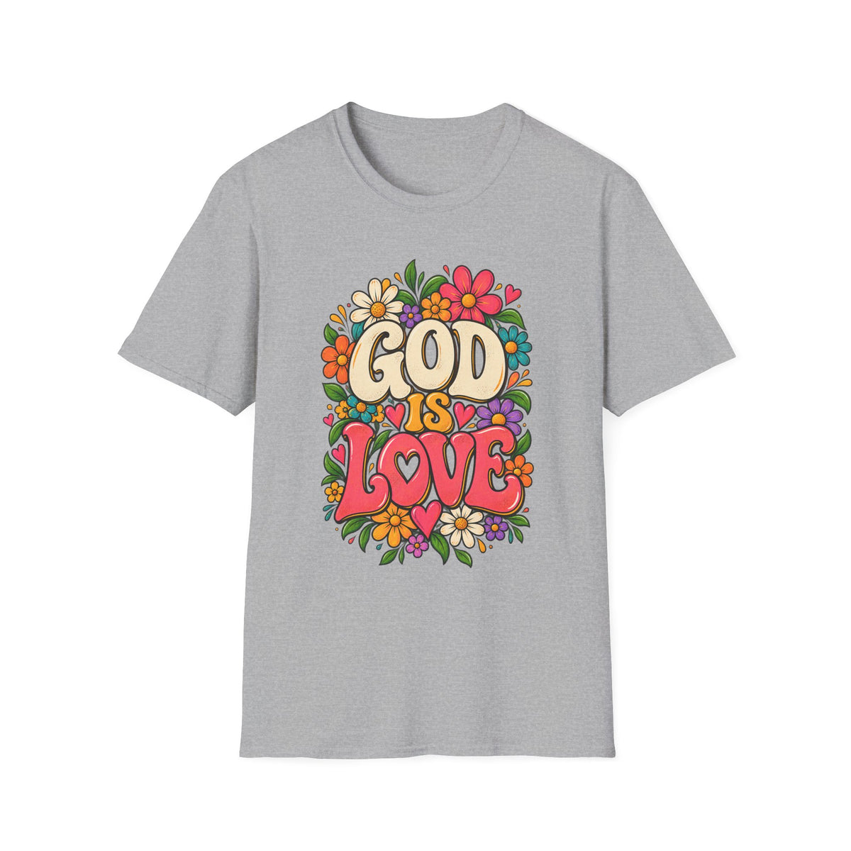 God Is Love Floral Christian T-Shirt