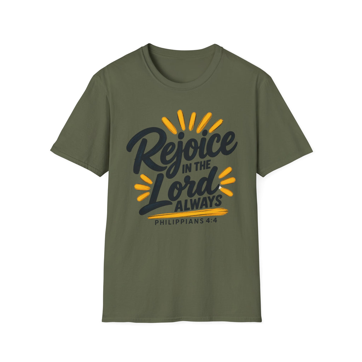 Rejoice in the Lord Always T-Shirt — Philippians 4:4 Christian Faith Tee