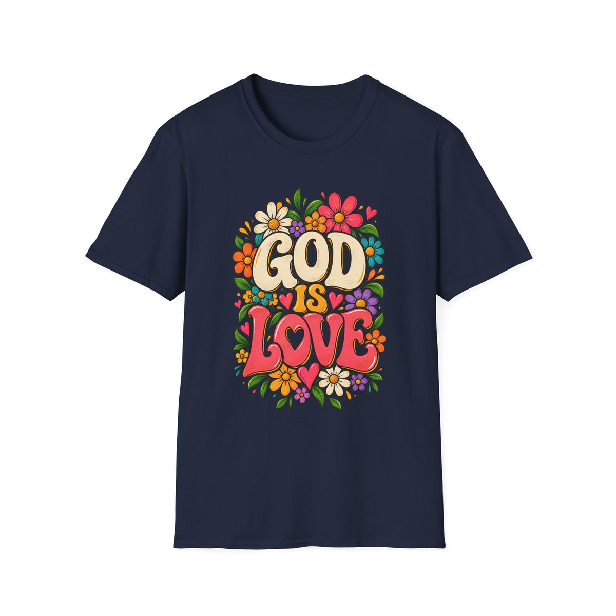 God Is Love Floral Christian T-Shirt