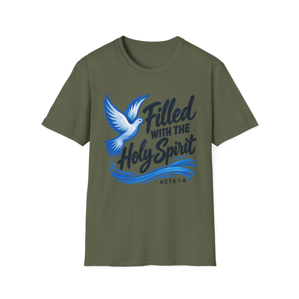 Filled With the Holy Spirit T-Shirt — Christian Dove Scripture Tee (Acts 1:8)