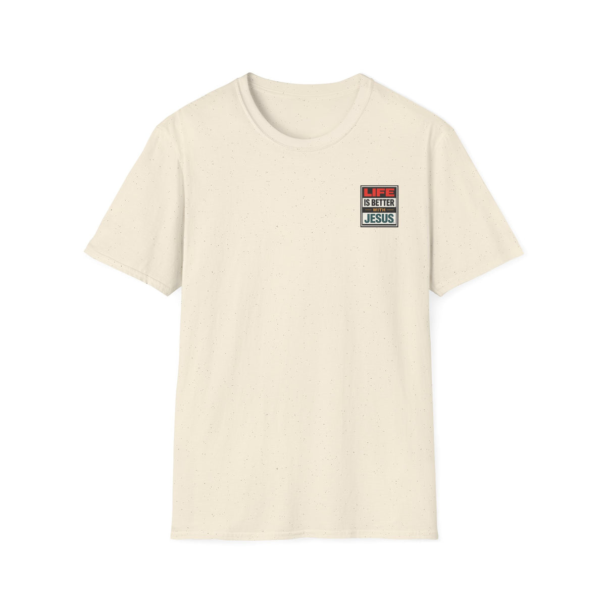 Christian Chest Patch T-Shirt — Live Better with Jesus Tee