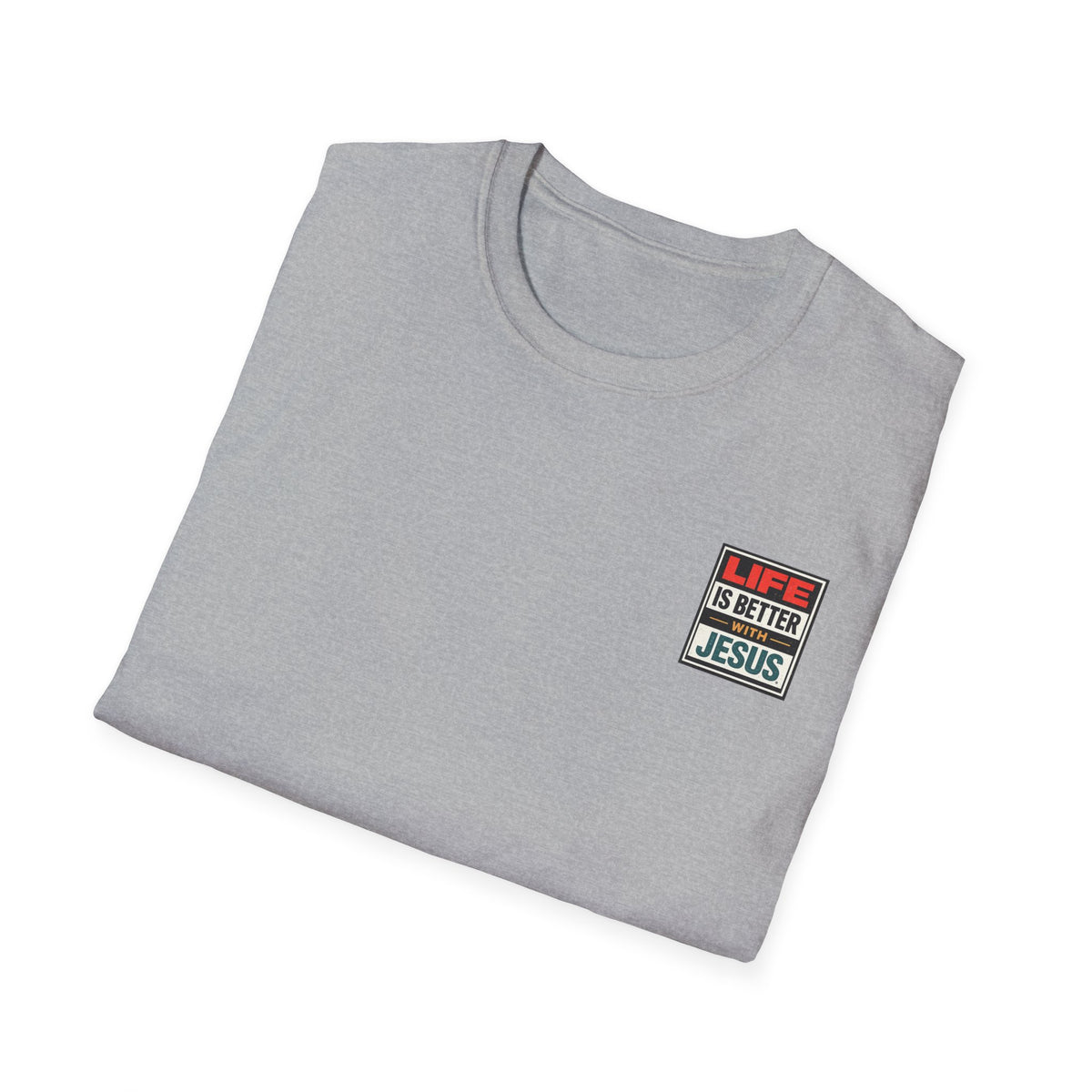 Christian Chest Patch T-Shirt — Live Better with Jesus Tee