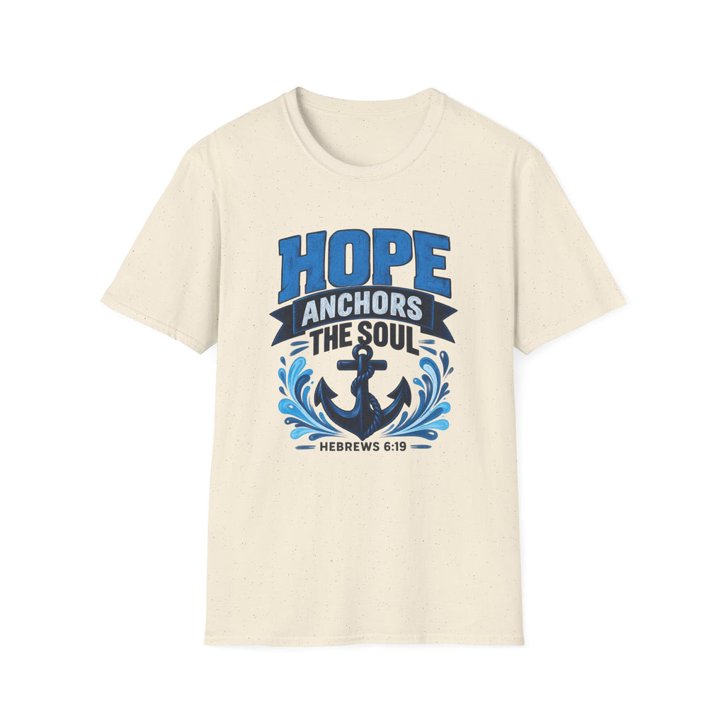Hope Anchors the Soul T-Shirt — Christian Anchor Tee (Hebrews 6:19)