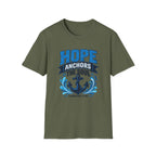Hope Anchors the Soul T-Shirt — Christian Anchor Tee (Hebrews 6:19)