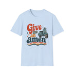 Give Me an Amen Graphic Scooter T-Shirt – Faith-Inspired Christian Retro Design