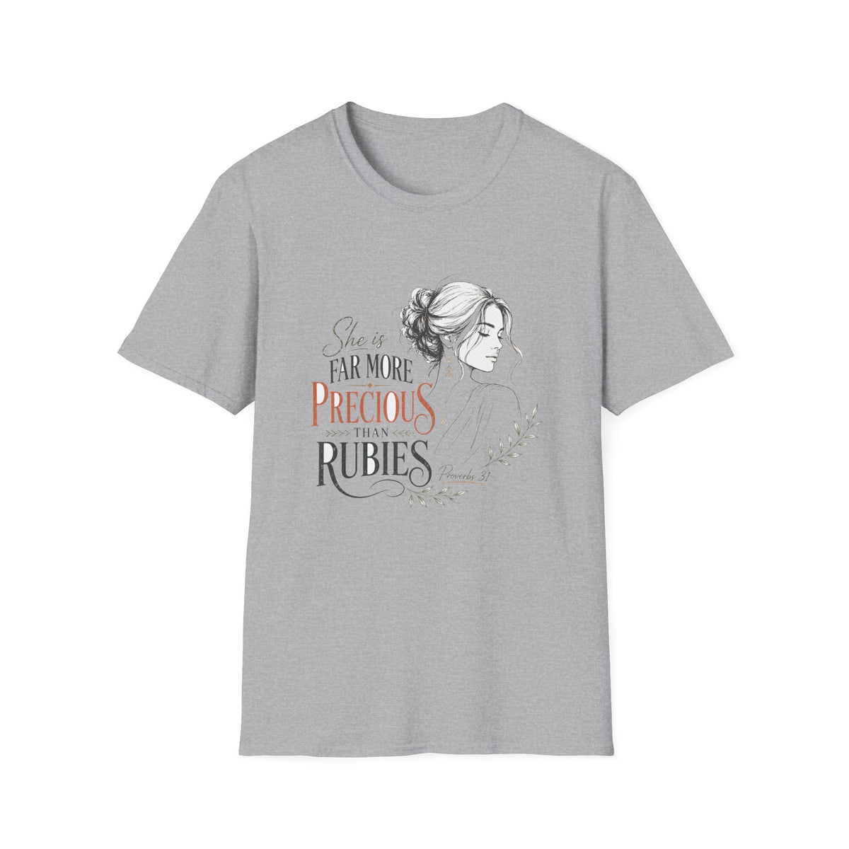 Precious as Rubies T-Shirt — She Is Far More Precious Faith Christian Tee