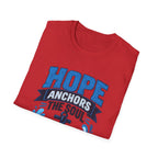 Hope Anchors the Soul T-Shirt — Christian Anchor Tee (Hebrews 6:19)