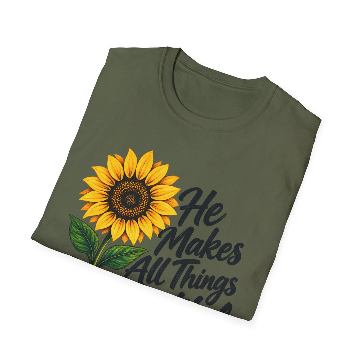 Sunflower 'He Makes All Things Beautiful' Christian T-Shirt