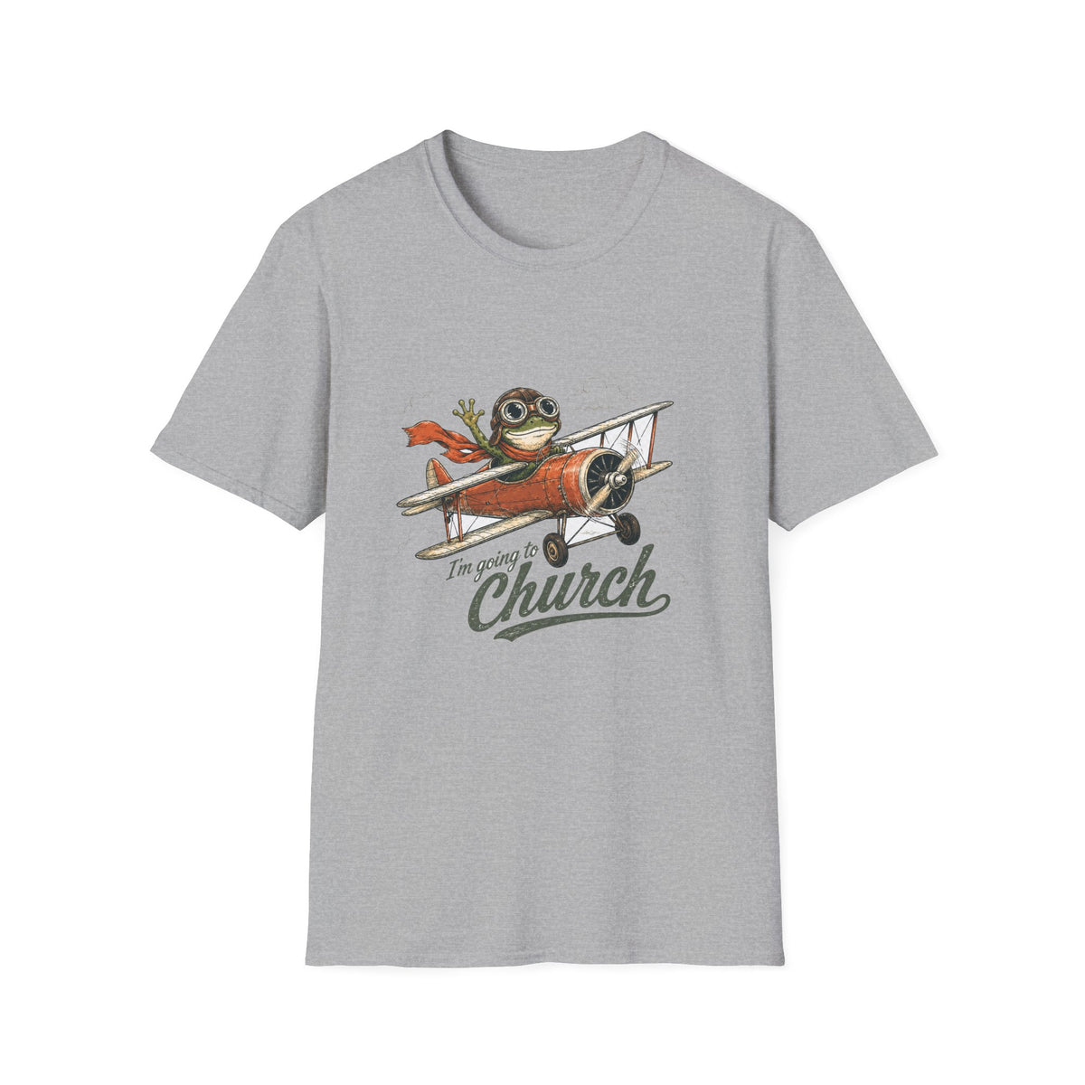 Copy of Copy of I'm Going to Church T-Shirt — Vintage Pilot Bull Dog Graphic Tee