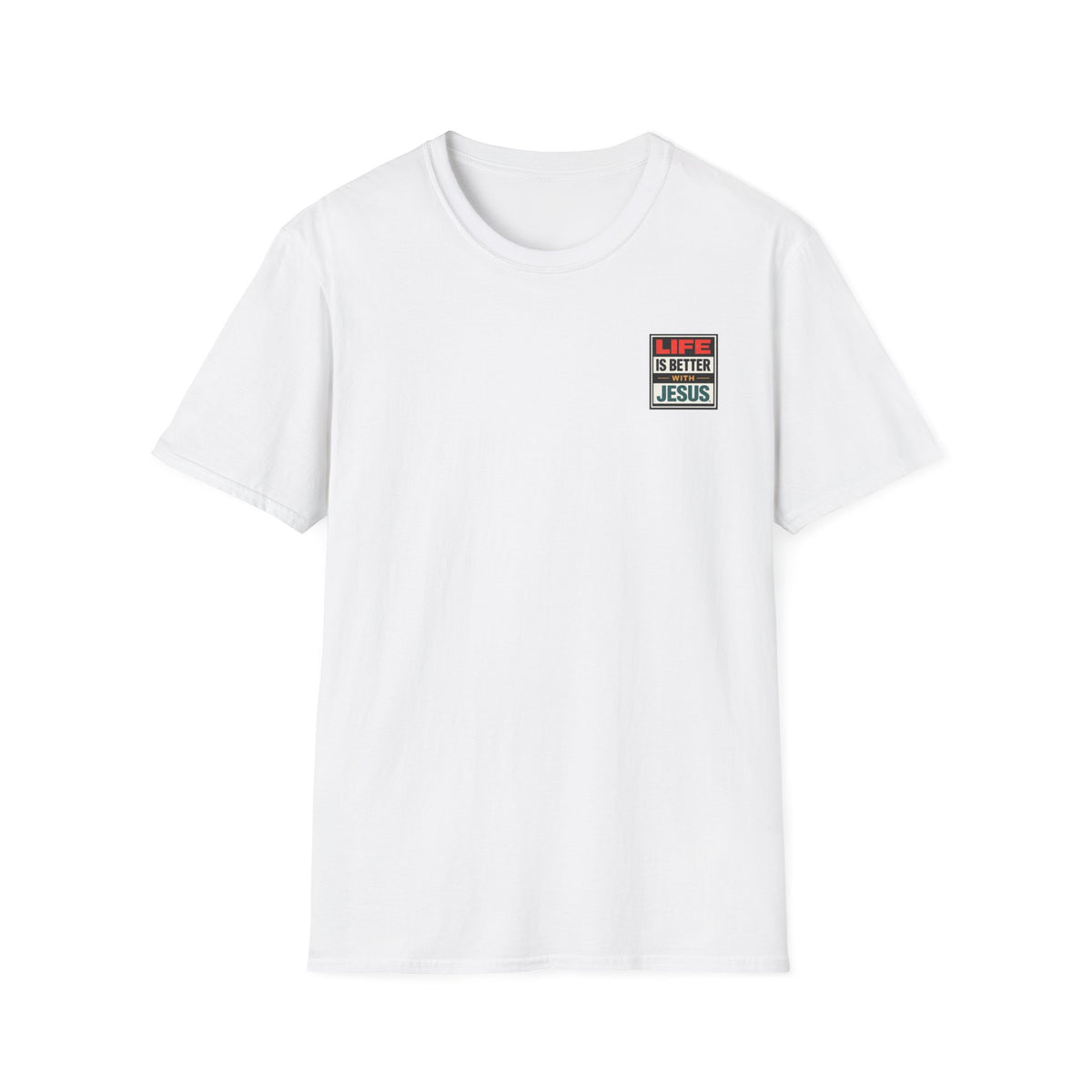 Christian Chest Patch T-Shirt — Live Better with Jesus Tee