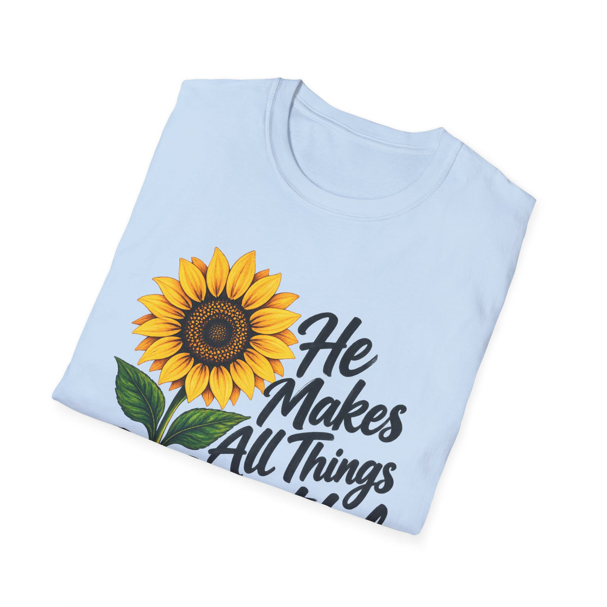Sunflower 'He Makes All Things Beautiful' Christian T-Shirt