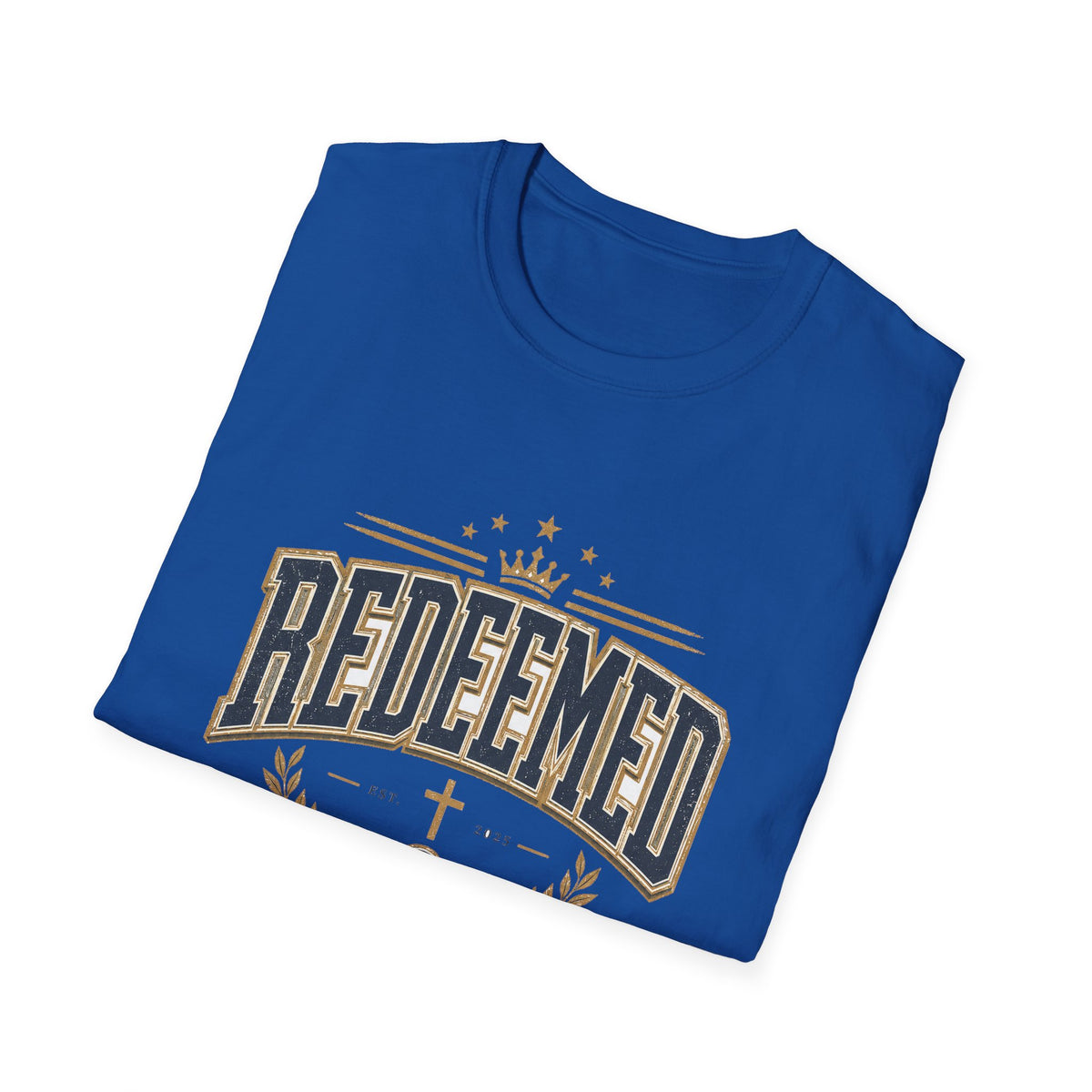 Redeemed T-Shirt — Christian Faith Tee with Crown & Laurel Design