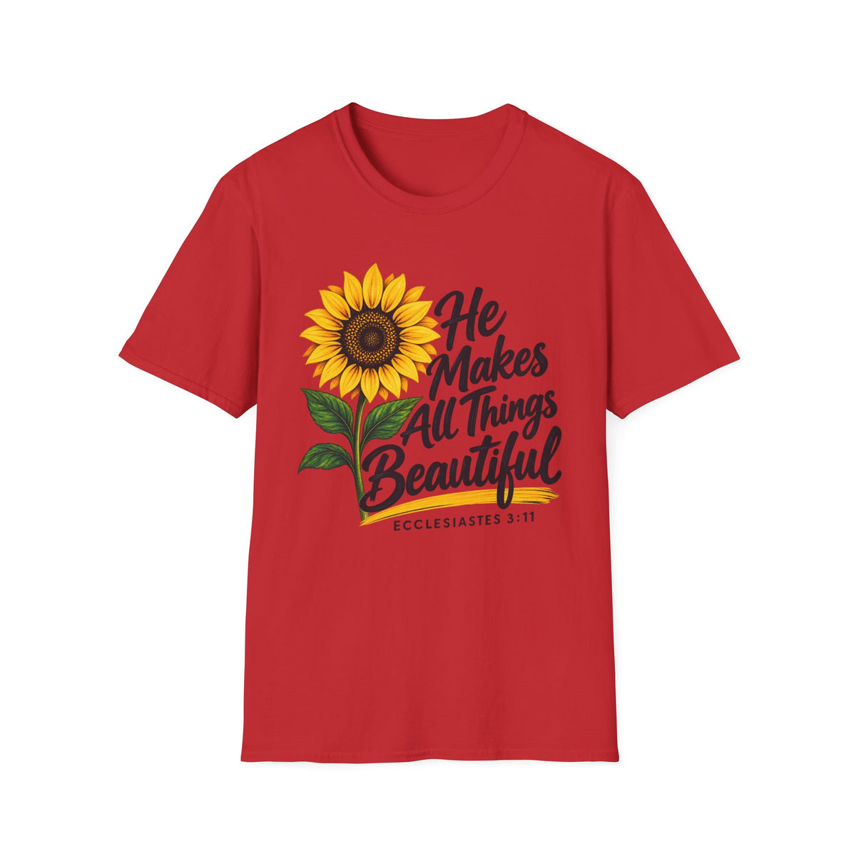 Sunflower 'He Makes All Things Beautiful' Christian T-Shirt
