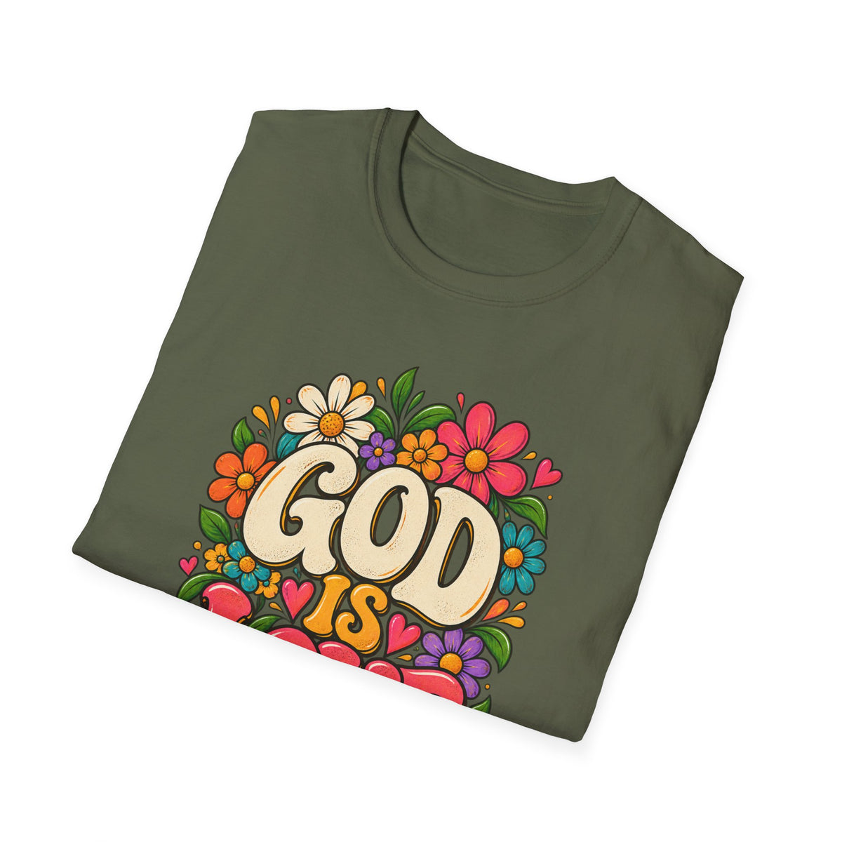 God Is Love Floral Christian T-Shirt