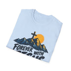 Forever With Jesus T-Shirt — Christian Faith Mountain Cross Tee (John 14:3)