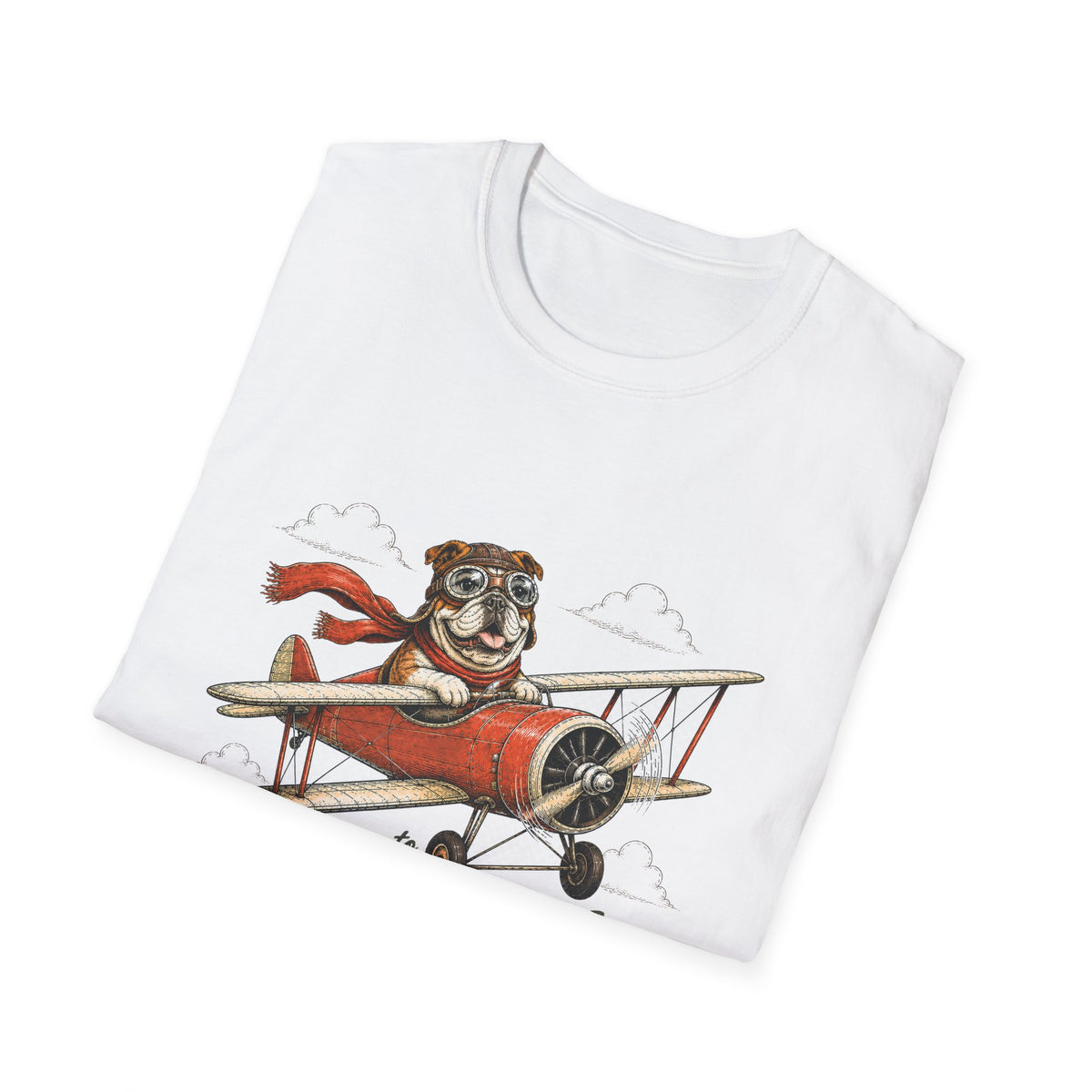 I’m Going to Church T-Shirt — Vintage Plane Pilot Dog Graphic Tee
