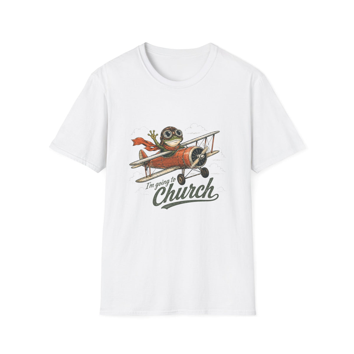 Copy of Copy of I'm Going to Church T-Shirt — Vintage Pilot Bull Dog Graphic Tee
