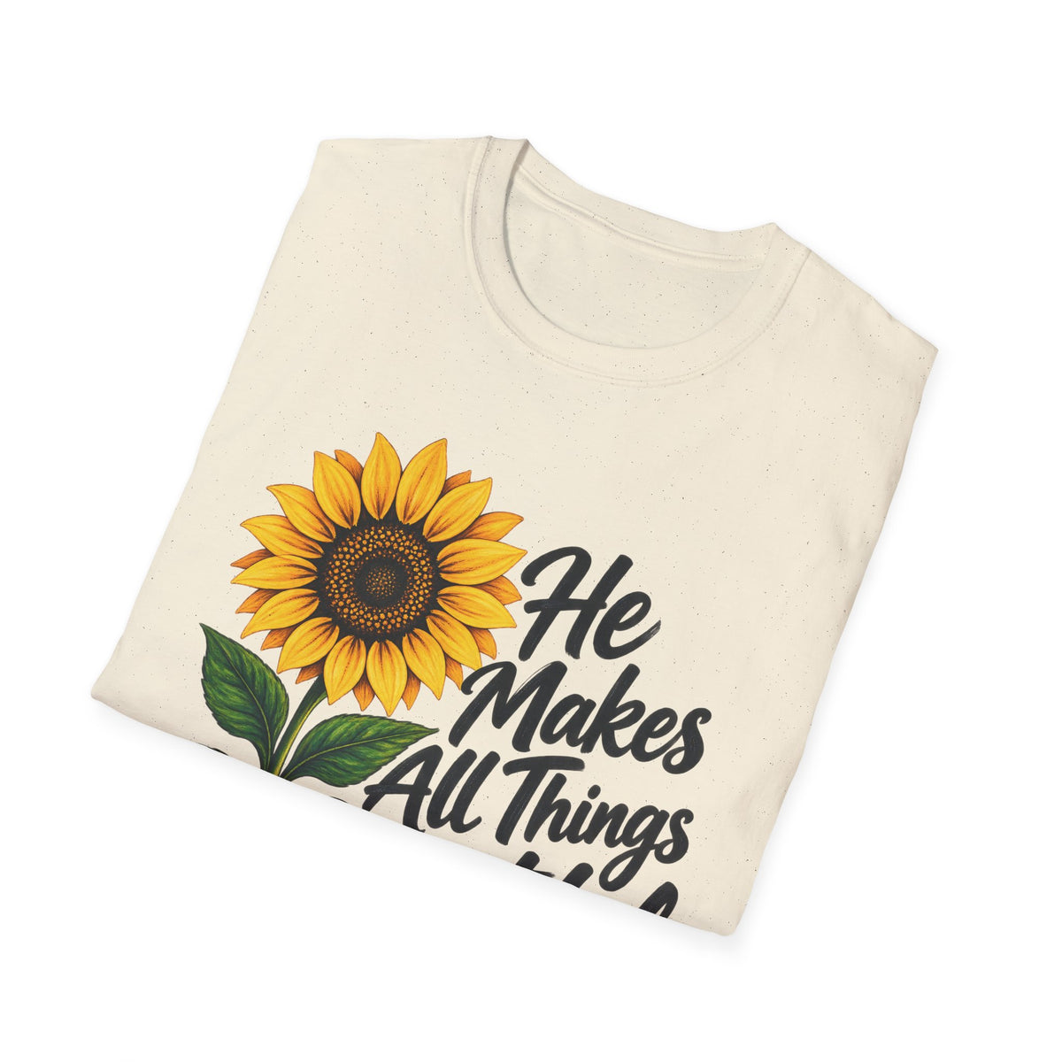 Sunflower 'He Makes All Things Beautiful' Christian T-Shirt