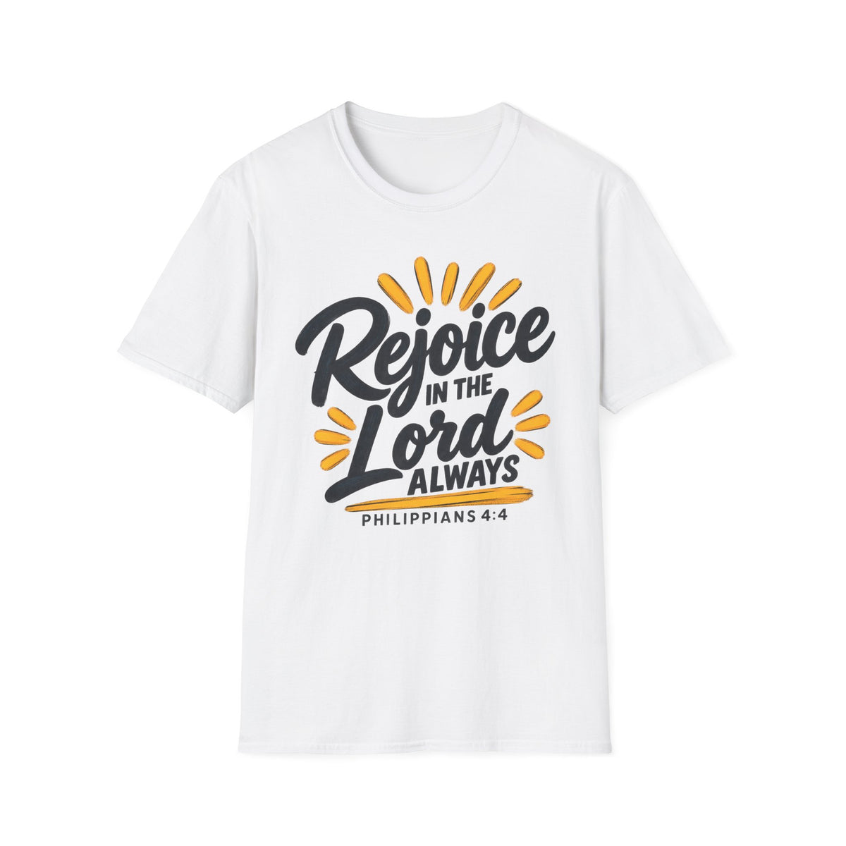 Rejoice in the Lord Always T-Shirt — Philippians 4:4 Christian Faith Tee