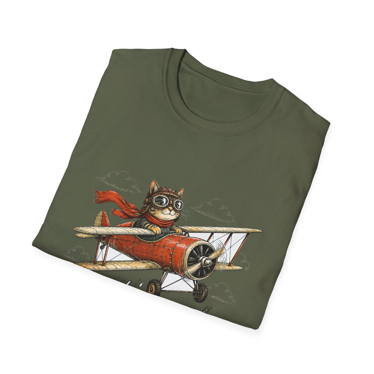 Cat Pilot Plane T-Shirt – I'm Going to Church Graphic Tee
