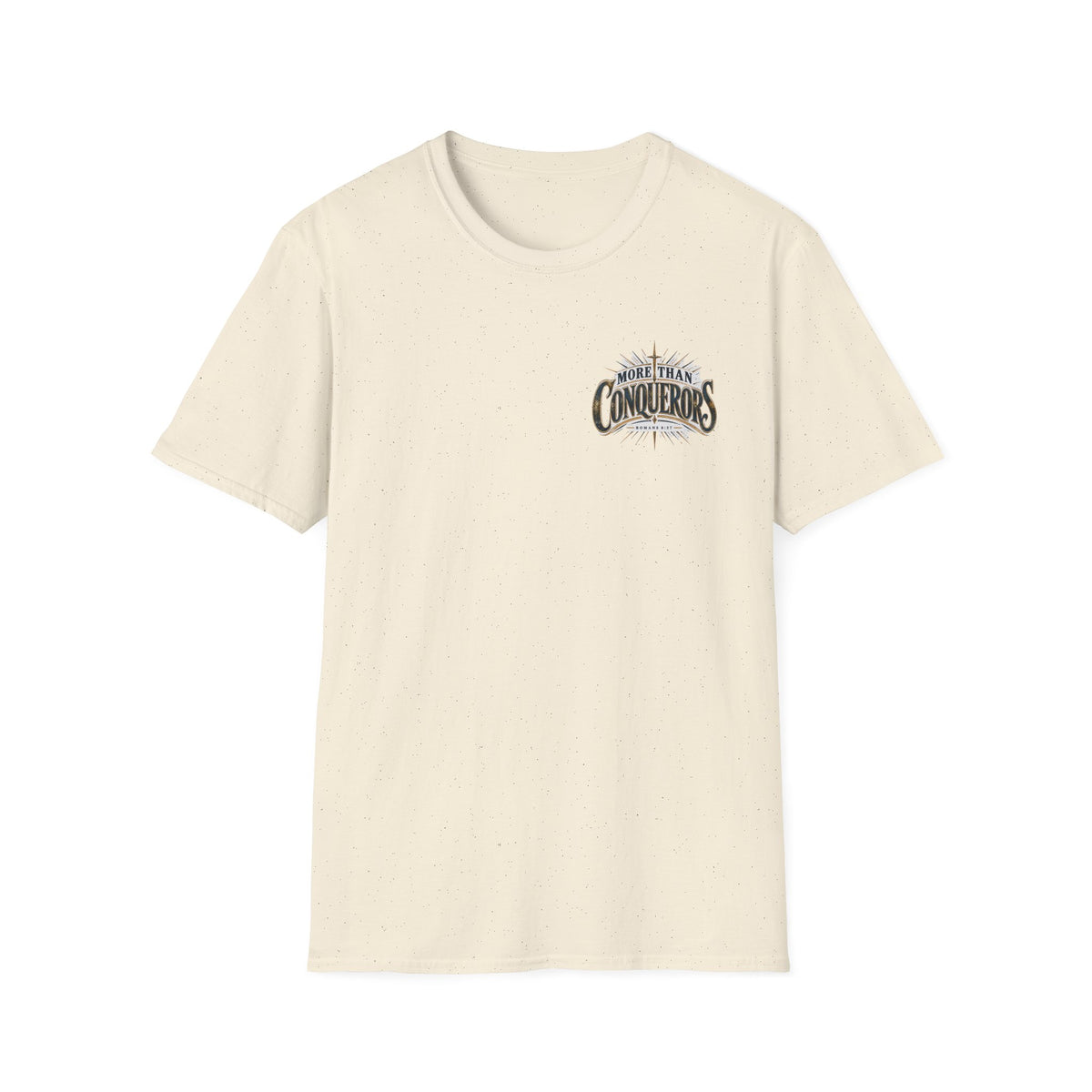T-Shirt — More Than Conquerors Inspirational Chest Logo Tee