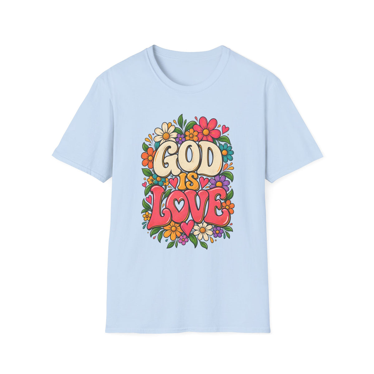 God Is Love Floral Christian T-Shirt