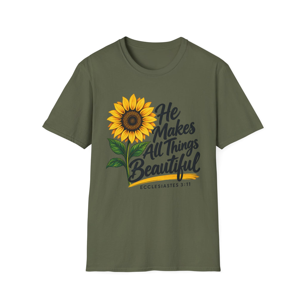 Sunflower 'He Makes All Things Beautiful' Christian T-Shirt