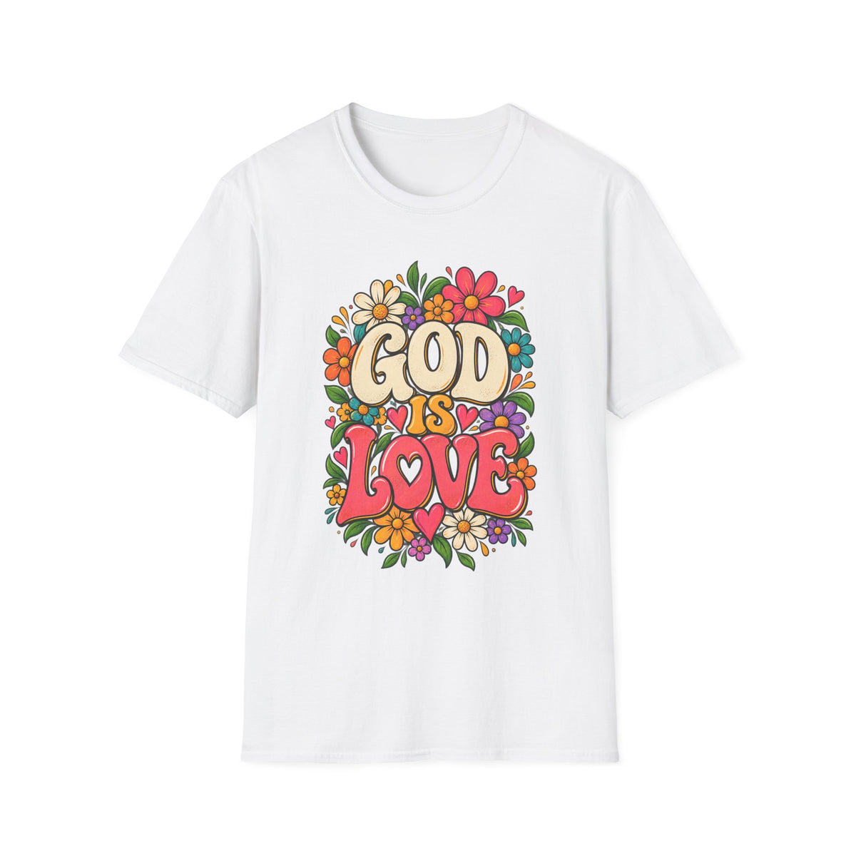God Is Love Floral Christian T-Shirt