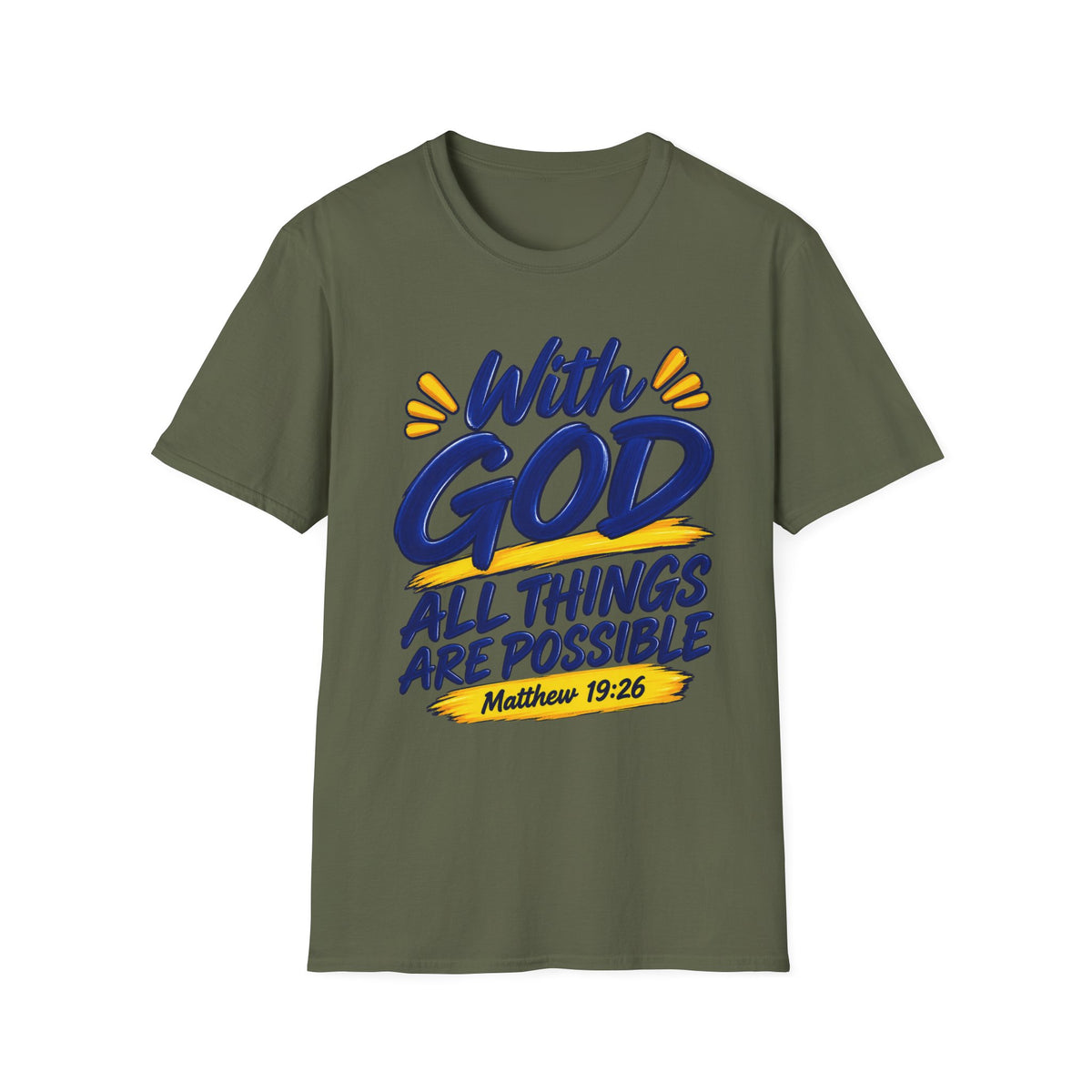 With God All Things Are Possible Christian T-Shirt – Matthew 19:26