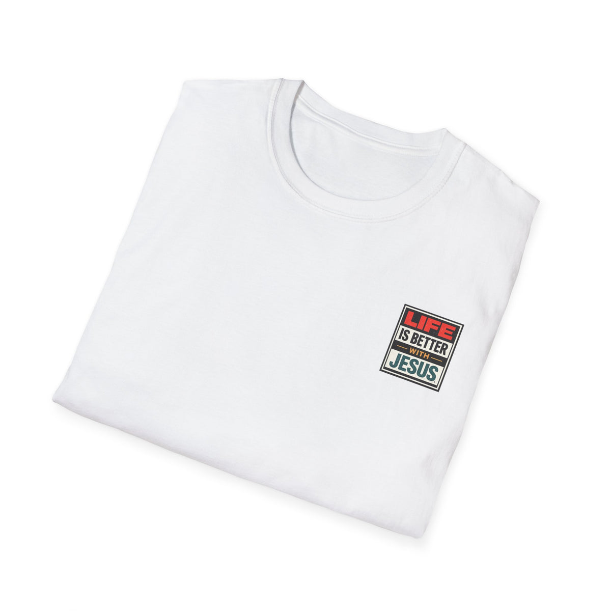 Christian Chest Patch T-Shirt — Live Better with Jesus Tee