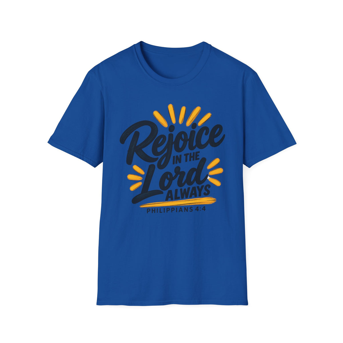 Rejoice in the Lord Always T-Shirt — Philippians 4:4 Christian Faith Tee