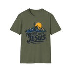 Forever With Jesus T-Shirt — Christian Faith Mountain Cross Tee (John 14:3)