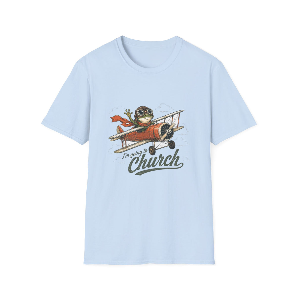 Copy of Copy of I'm Going to Church T-Shirt — Vintage Pilot Bull Dog Graphic Tee