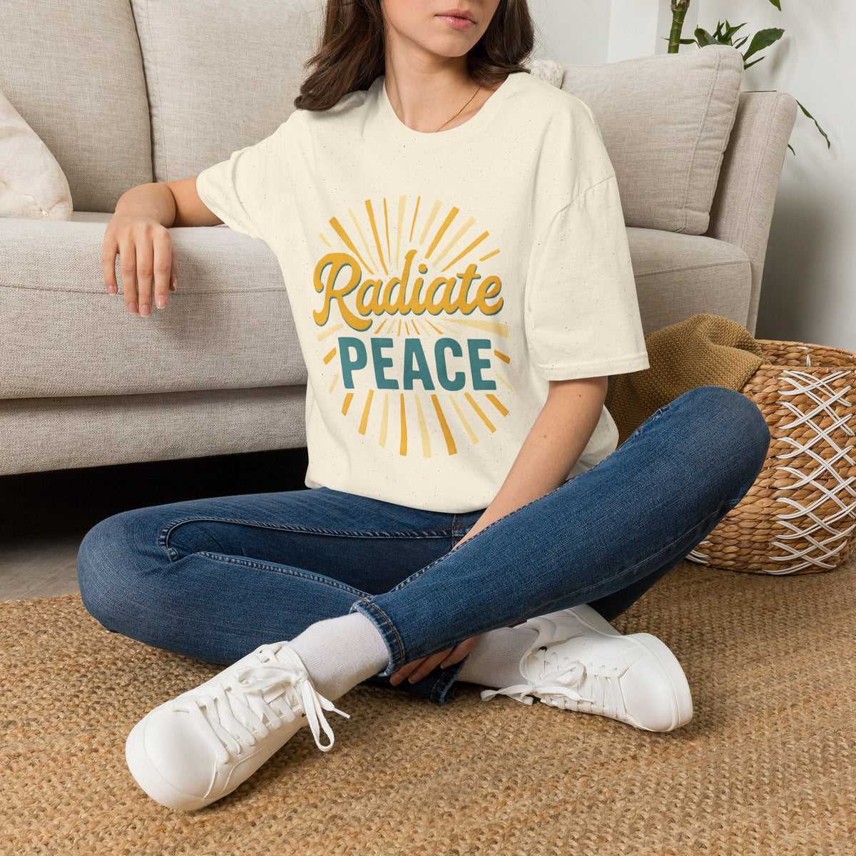 Radiate Peace T-Shirt — Sunshine Graphic Tee for Mindful Living