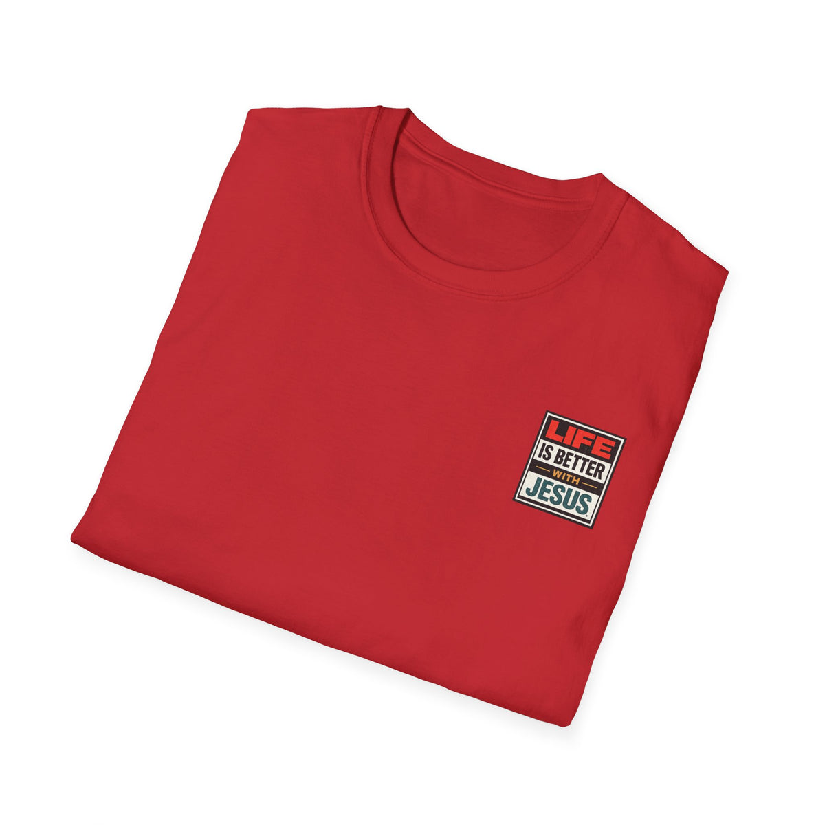 Christian Chest Patch T-Shirt — Live Better with Jesus Tee