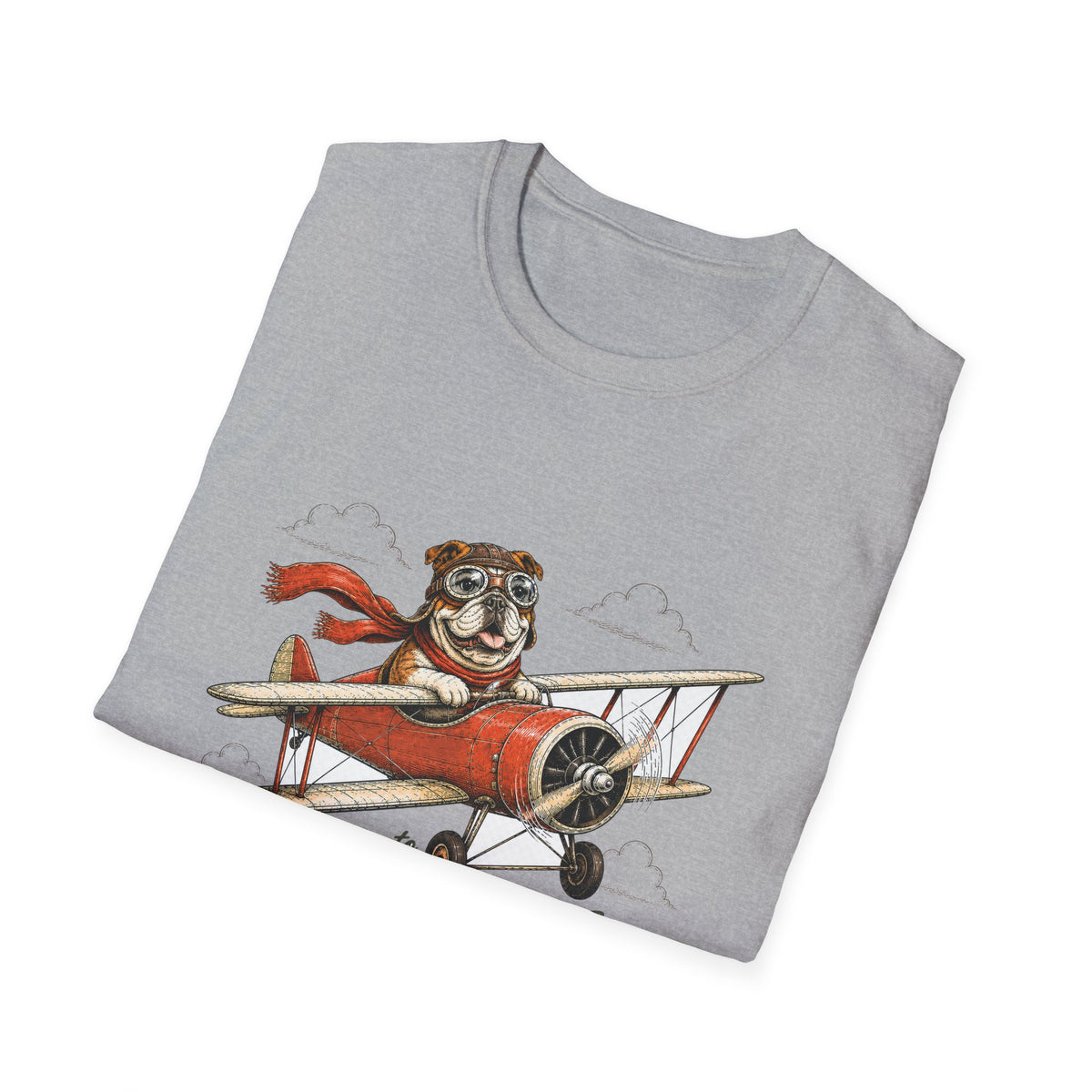 I’m Going to Church T-Shirt — Vintage Plane Pilot Dog Graphic Tee