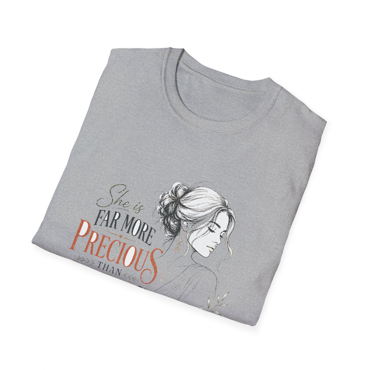 Precious as Rubies T-Shirt — She Is Far More Precious Faith Christian Tee