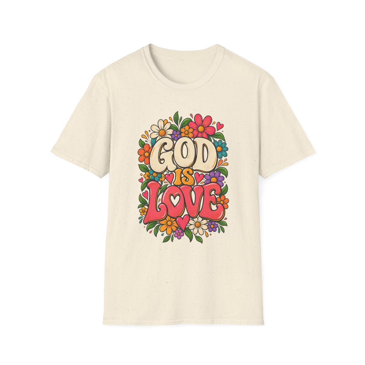 God Is Love Floral Christian T-Shirt