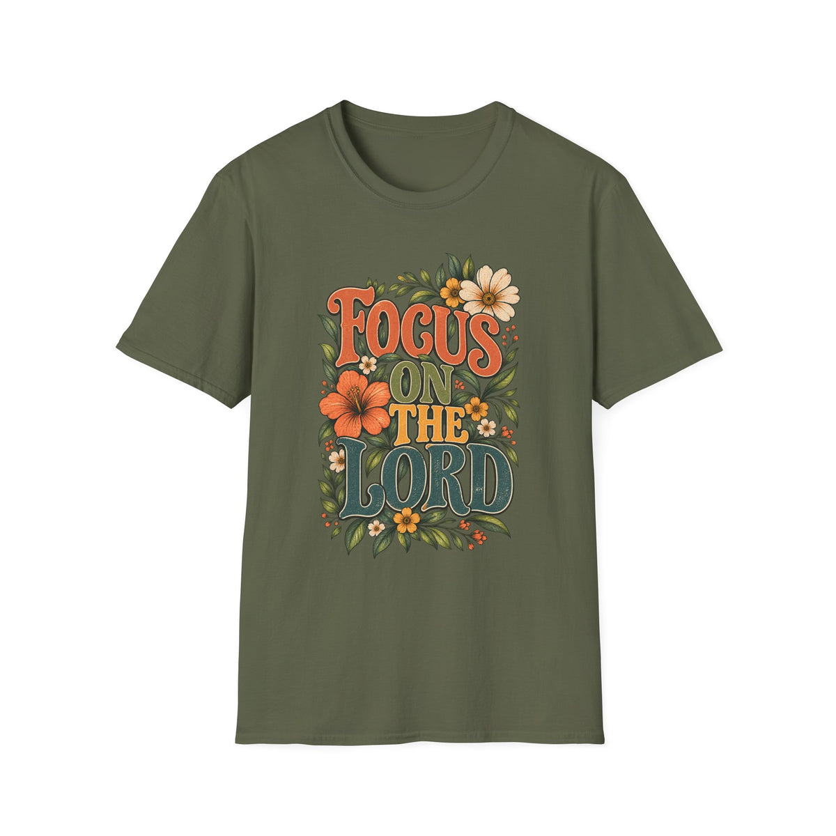 Focus on the Lord Floral Christian T-Shirt