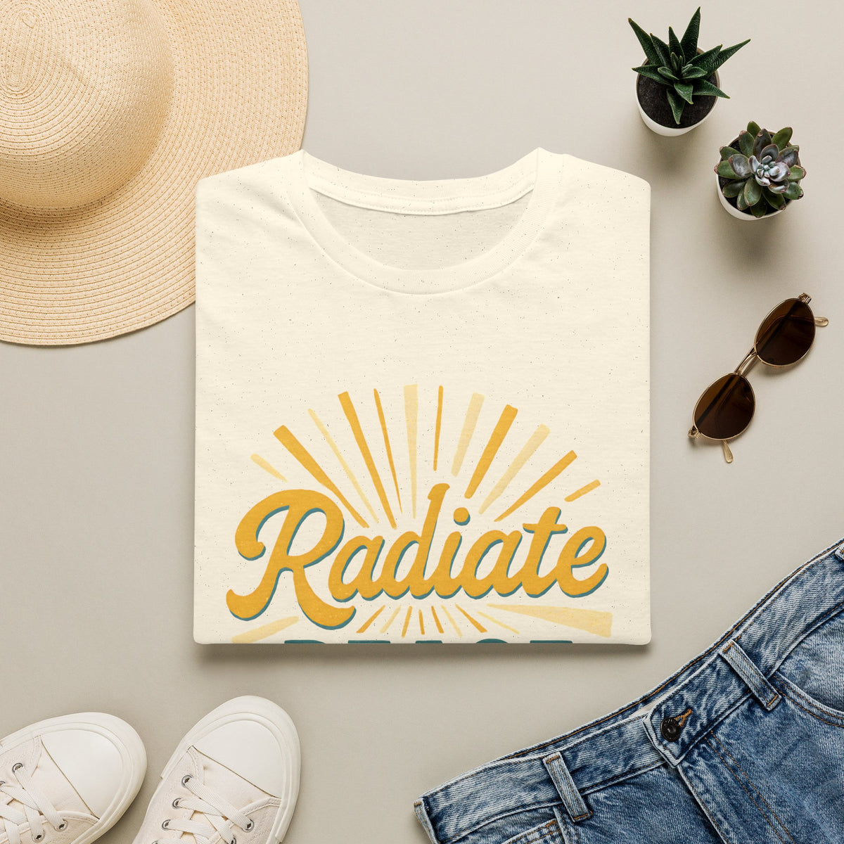 Radiate Peace T-Shirt — Sunshine Graphic Tee for Mindful Living