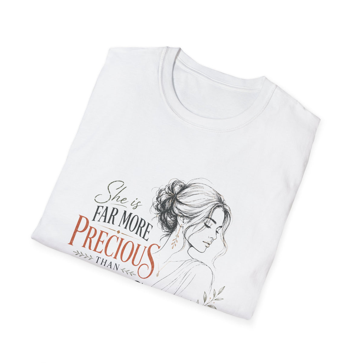Precious as Rubies T-Shirt — She Is Far More Precious Faith Christian Tee