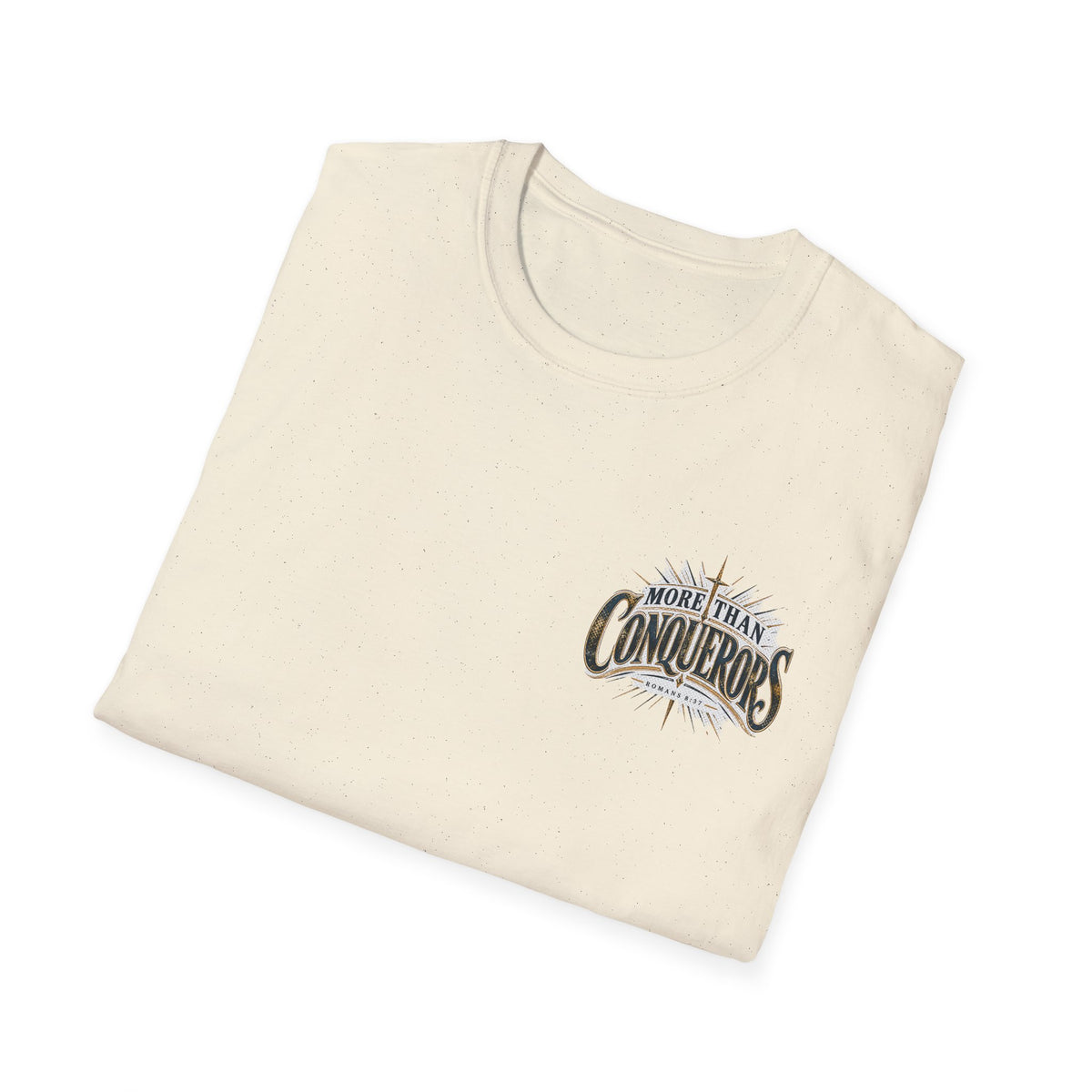 T-Shirt — More Than Conquerors Inspirational Chest Logo Tee