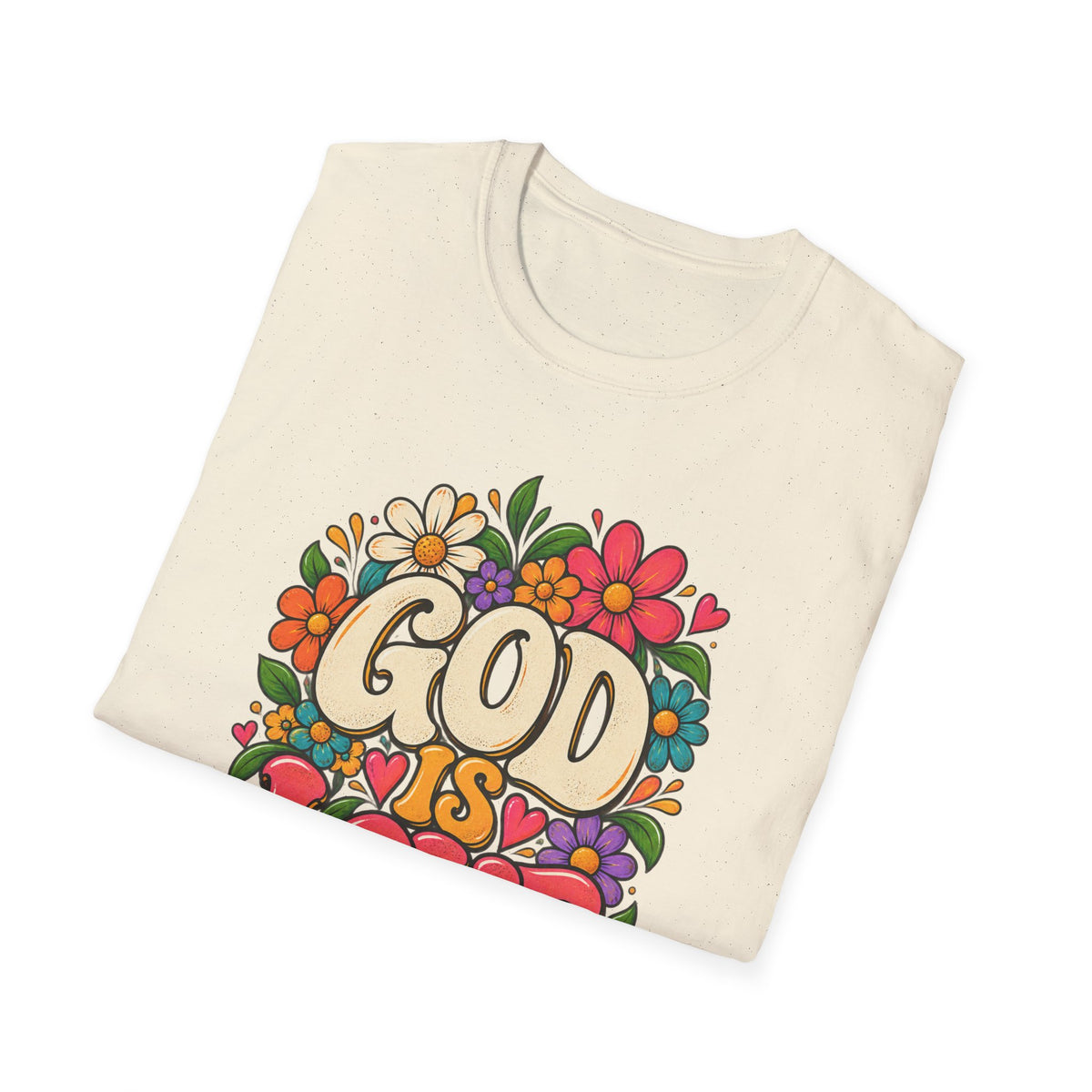 God Is Love Floral Christian T-Shirt