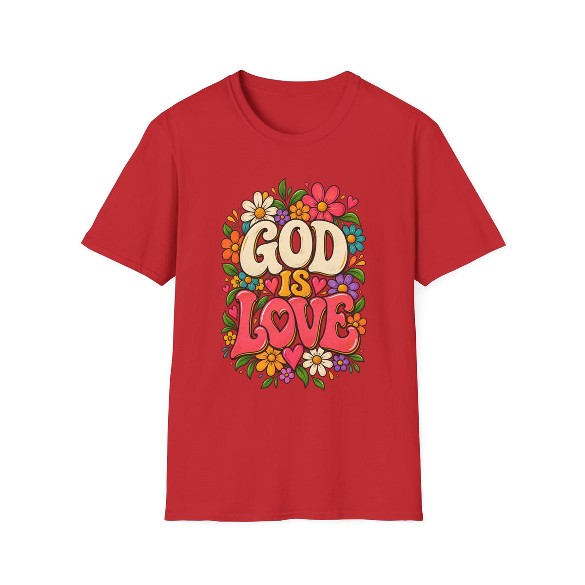 God Is Love Floral Christian T-Shirt