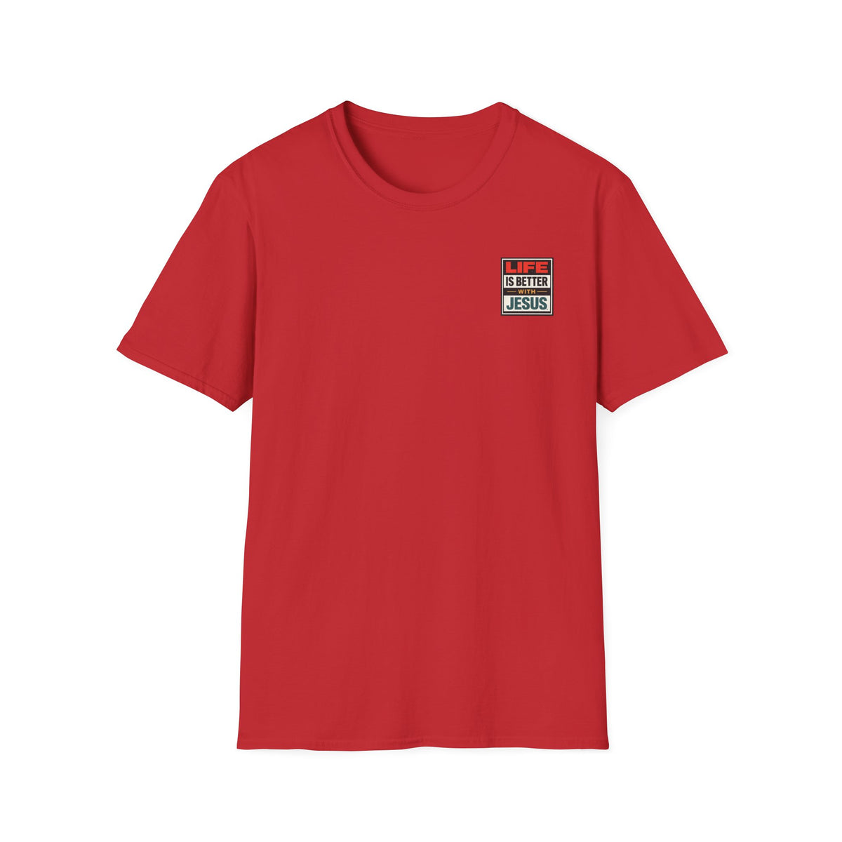 Christian Chest Patch T-Shirt — Live Better with Jesus Tee
