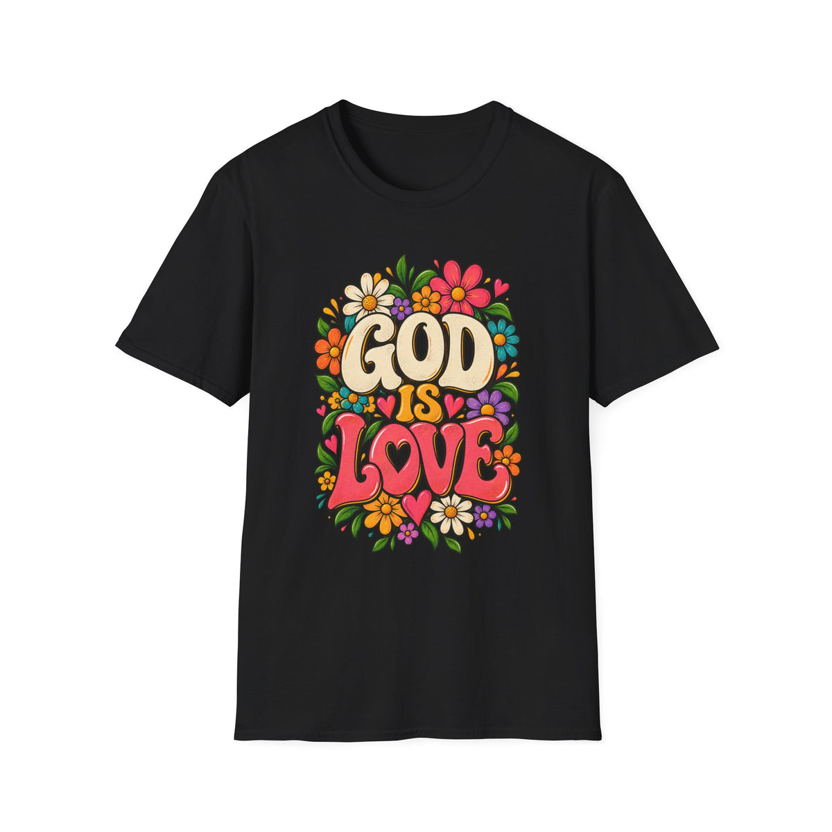 God Is Love Floral Christian T-Shirt