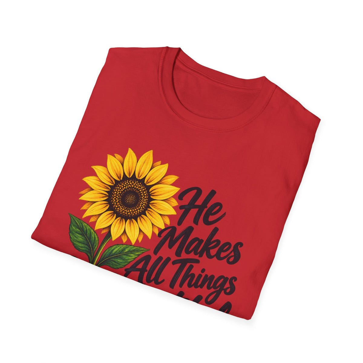 Sunflower 'He Makes All Things Beautiful' Christian T-Shirt