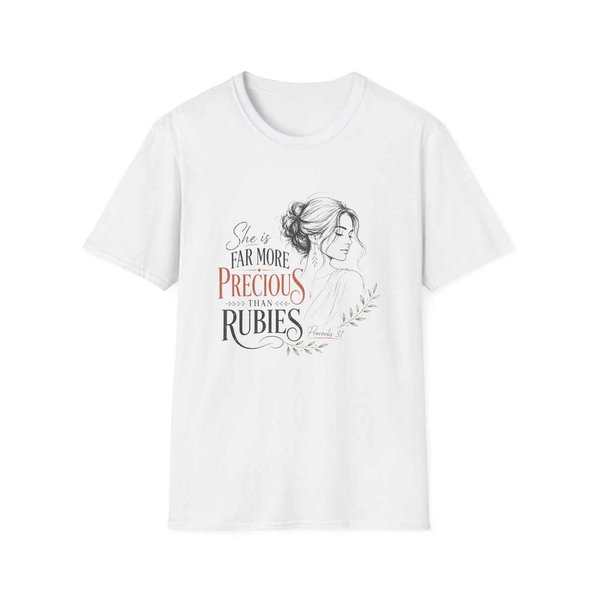 Precious as Rubies T-Shirt — She Is Far More Precious Faith Christian Tee