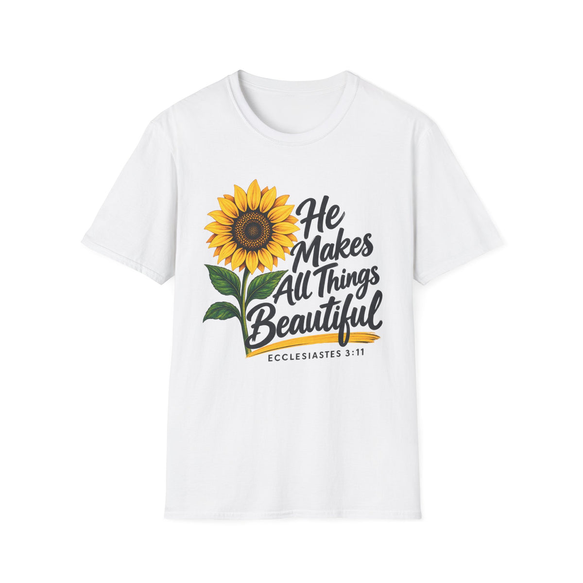 Sunflower 'He Makes All Things Beautiful' Christian T-Shirt